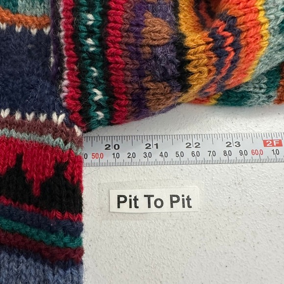 Casual Corner Womens Southwestern Boho Cardigan Size M Shetland Wool Vintage - Picture 5 of 7